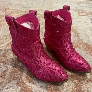 Pink Rhinestone Cowgirl Boots